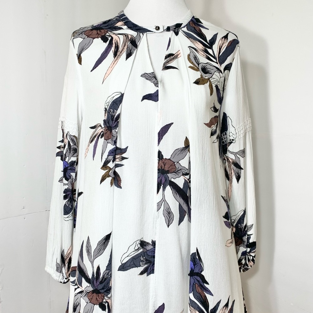 SOLD-Free People Floral Choker Neck Swing Pocket Tunic - Picture 9 of 14